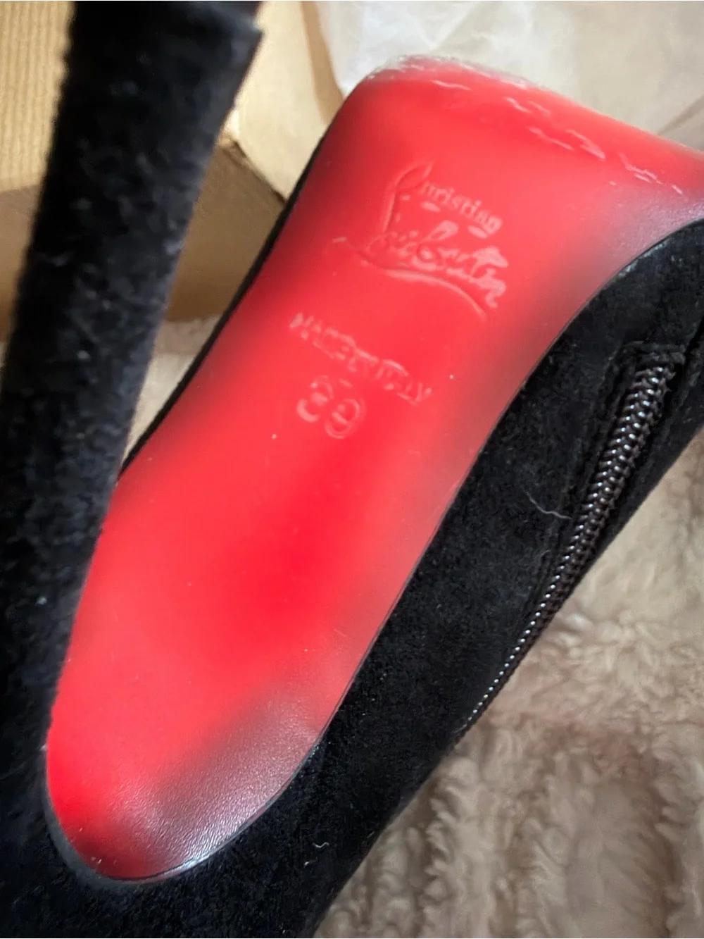 Black Suede Pointed Toe Red Bottom Stiletto Ankle Booties
